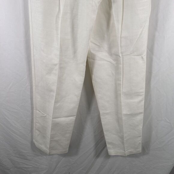 Liz Claiborne Sport Linen Blend Pants Women's 8 White High Rise Button Zip New - Picture 3 of 12